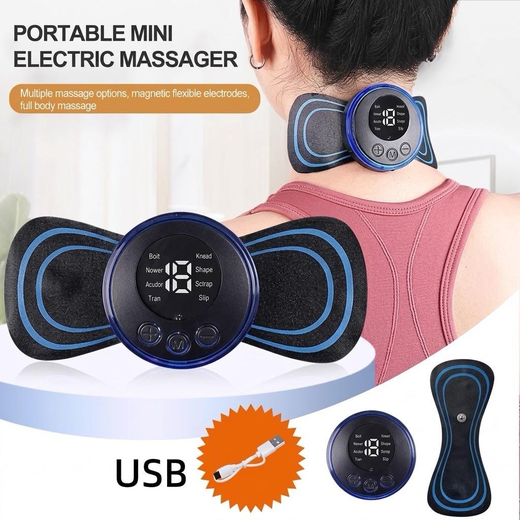 Portable Mini Electric EMS Body Massager with LCD Display & USB Charging | Jio Trendy Mart